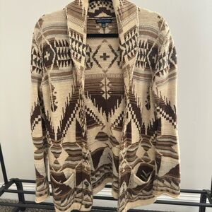 Ralph Lauren Beige and Brown Patterned Cardigan